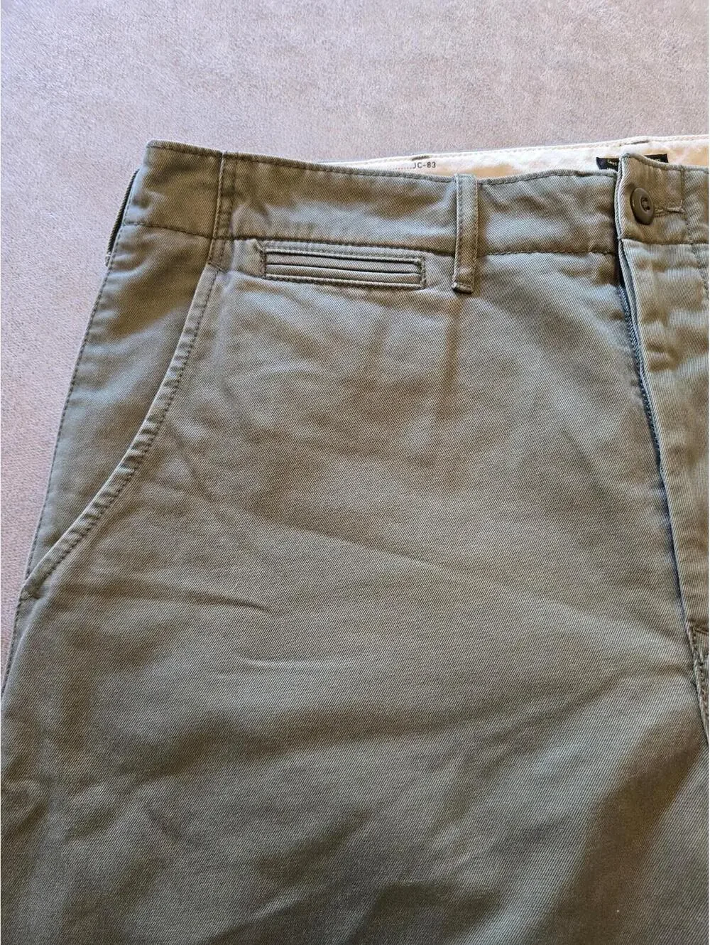 Men’s 100% Cotton Field Shorts Olive Chino Shorts (35) - Picture 4 of 6